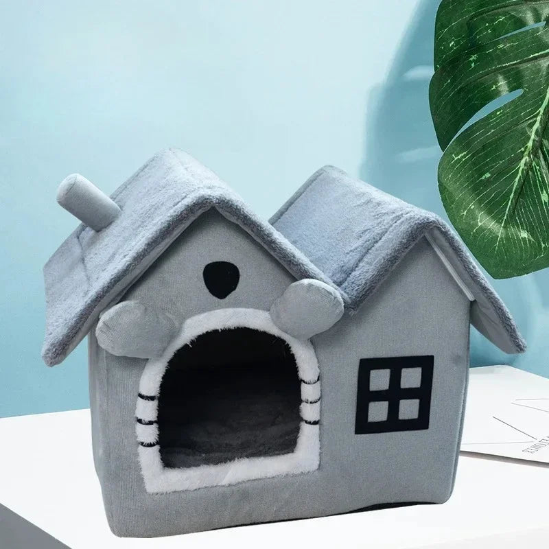 Foldable Dog House Kennel Bed Mat For Small Medium Dogs Cats Winter Warm Cat Bed Nest Pet Products Basket Pets Puppy Cave Sofa