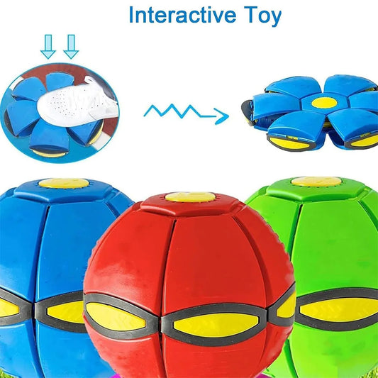 Magic Flying Saucer Bouncy Stomp Ball Puzzle Pet Kids Interactive Toys Gift Outdoor Decompression Transformation Sports Balls
